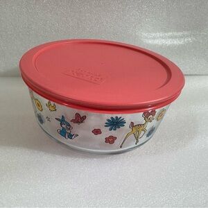 Pyrex Disney Bambi Thumper Glass Bowl with Red Lid